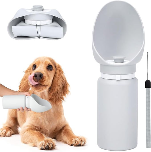 Dog Water Bottle,Leak Proof Portable Travel Pet Water Bottle, Foldable Lightweight Dog Water Dispenser Drinking Bowl for Dogs,Puppy,Pets, On The Go for Outdoor Walking,Hiking,Travel (19oz)