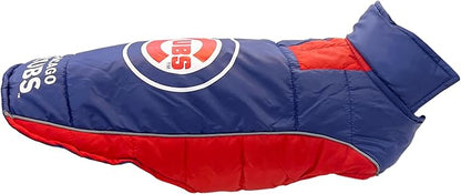 MLB Chicago Cubs Puffer Vest for Dogs & Cats, Size Small. Warm, Cozy, and Waterproof Dog Coat, for Small and Large Dogs/Cats. Best MLB Licensed PET Warming Sports Jacket