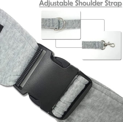 NATUYA Small Dog Carrier Sling Cat Sling,Adjustable Strap Hand Free Pet Puppy for Outdoor Traveling Subway (gray, Snap)