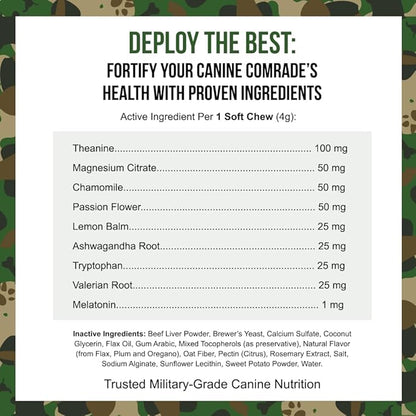 Operation Good Boy - SRE: Calming Supplement for Pets - 90 Count Soft Chews - 12.7oz - Alleviates Anxiety and Promotes Relaxation - Made Natural Ingredients - Veteran Owned