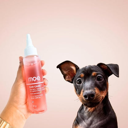 Moe Ear Care Plus Ear Cleaning Solution for Pets| for Dogs and Cats (100 ml) (Pack of 1, Pink)