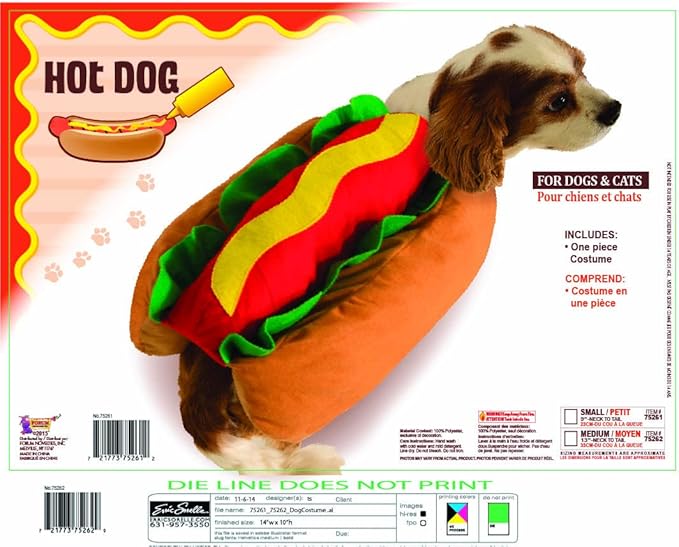 Rubies Forum Hot Dog Doggie Pet Costume, Medium