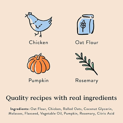 Bocce’s Bakery Oven Baked Chicken Recipe Treats for Dogs, Wheat-Free Everyday Dog Treats, Made with Real Ingredients, Baked in The USA, All-Natural Soft & Chewy Cookies, Chicken, 6 oz