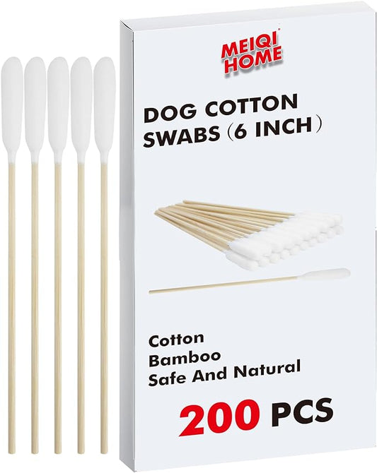 MEIQIHOME 6 Inch Long Cotton Swabs 200 pcs