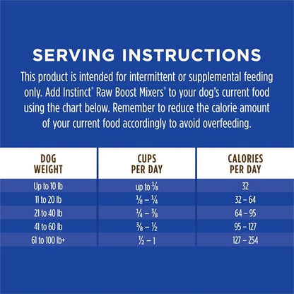 Instinct Raw Boost Mixers Freeze Dried Raw Dog Food Topper, Grain Free Dog Food Topper with Functional Ingredients, Multivitamin Adult 7+, 5.5oz