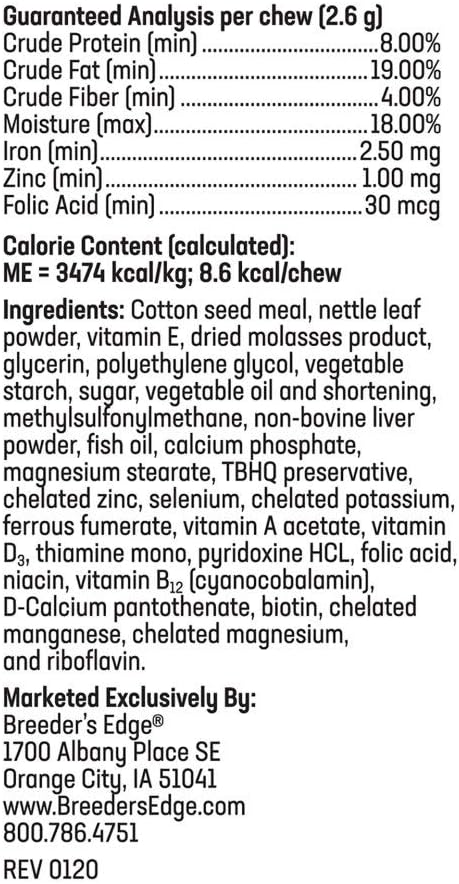 Breeder's Edge Oxy Mate- Prenatal Supplement- for Small Dogs & Cats- 60ct Soft Chews