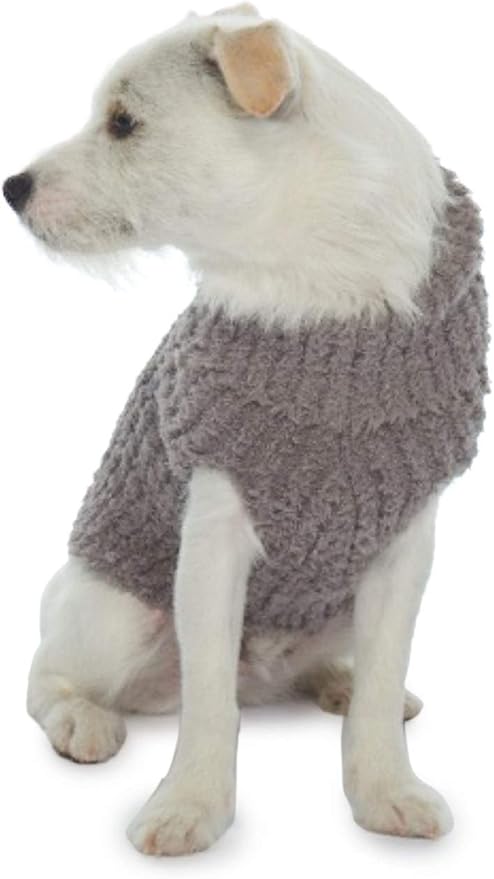 Barefoot Dreams CozyChic Ribbed Pet Sweater, Dog Clothes-Warm Gray