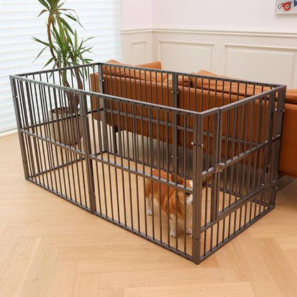 Dog Playpen 31.5" Height Puppy Pen,Heavy duty 31"- 63" Inch Extendable, Safe and Sturdy dog pens, Easy Assemble for Outdoor Indoor pet playpen