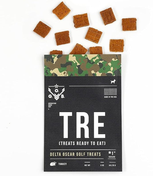 Operation Good Boy Dog Treats - 1" Turkey Squares Delta Oscar Golf Treats | Natural, Farm-Raised Meat - Vet-Formulated AAFCO approved ingredients | Perfect Training Treats for Medium to Large Dogs