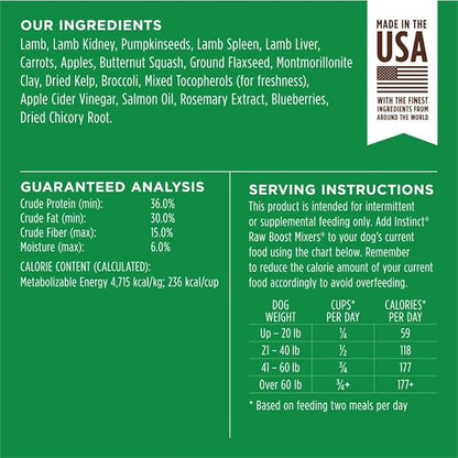 Instinct Raw Boost Mixers Freeze Dried Raw Dog Food Topper, Grain Free Freeze Dried Dog Food Topper 5.5 Ounce (Pack of 1)