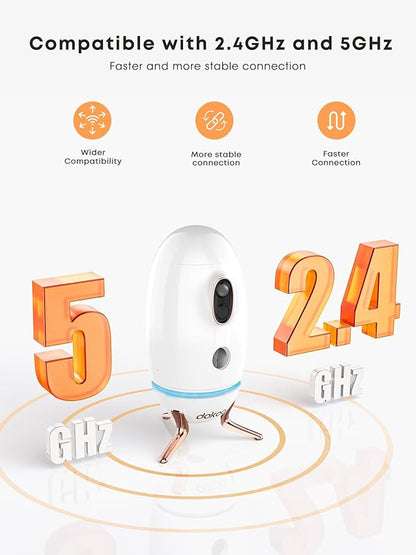 Dog Camera Treat Dispenser, 330° View Dog Cam Pet Security Camera, 2K/4MP HD with Night Vision, Support 2.4 &5 GHz Wi-Fi, 2-Way Audio, Indicator Light, Free Cloud Storage, No Monthly Fee