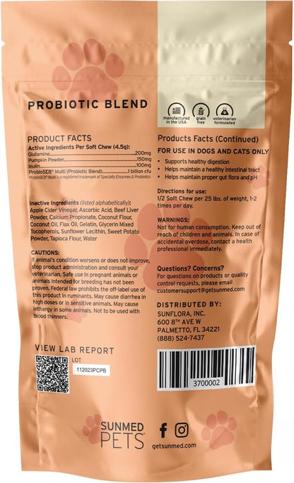 Probiotics for Dogs with Pumpkin & Probiotic Blend - Formulated for Dog Digestive Health, Overall Wellness - Hemp Extract Chews, 40 Count