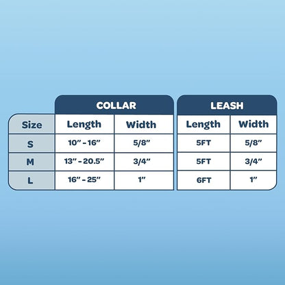 Voyager Reflective Dog Leash Collar Set with Neoprene Handle Supports Small, Medium, and Large Breed Puppies, Cute and Heavy Duty for Walking, Running, and Training - Baby Blue, S