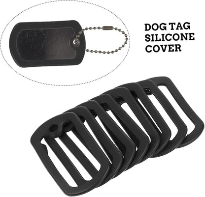 24 Pcs Protective Cover Dog Tags Silencers Dog Tag Silencer Dog Tag Silicone Cover Pet Tag Silencer Cover Metal Pet Tag Sleeve Mute Cover Stainless Steel Man