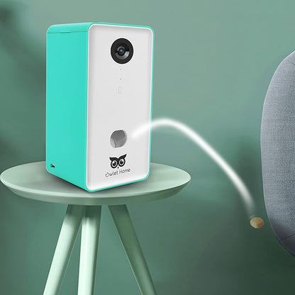 Pet Camera with Treat Dispenser Tossing for Dogs/Cats, 2.4Ghz & 5Ghz WiFi, 1080P Camera, Live Video, Auto Night Vision, 2-Way Audio, Compatible with Alexa, pre-Recorded Voice Message