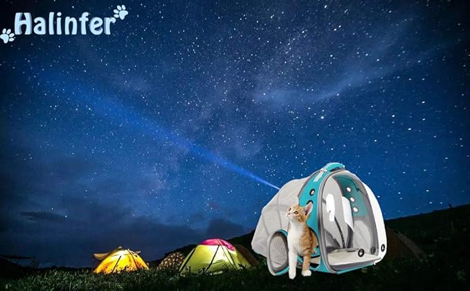 Back Expandable Cat Backpack Carrier, Fit up to 12 lbs, Space Capsule Bubble Window Pet Carrier Backpack for Cat and Small Puppy