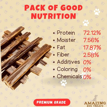 Amazing Dog Treats Gullet Sticks for Dogs- (6 Inch - 40 Count) - Beef Gullet Jerky Chews for Dogs - Esophagus Beef Gullet - Beef Gullet Sticks