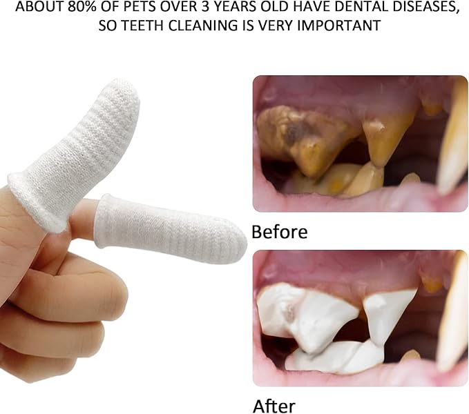 Dog Toothbrush Cat Toothbrush Fingers Toothbrushs for Dog Cat 8 Pack Dog Tooth Brushing Kit Teeth Cleaning, Suitable for Small Pets, Cat and Dog Dental Care, 1 Set for 2 Fingers, Includes 4 Sets