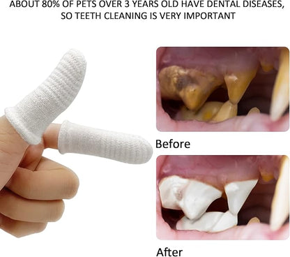 Dog Toothbrush Cat Toothbrush Fingers Toothbrushs for Dog Cat 8 Pack Dog Tooth Brushing Kit Teeth Cleaning, Suitable for Small Pets, Cat and Dog Dental Care, 1 Set for 2 Fingers, Includes 4 Sets