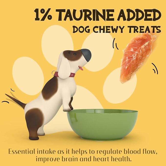 ASMPET Chicken Jerky Dog Treats, Natural Dog Treats Made with Real Breast Healthy Low Fat Dog Treats for Small Dogs Medium Dogs 1% Taurine High Protein Dog Snacks No Artificial Flavors
