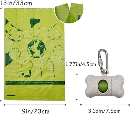 Bag Dispenser Dog Poop Bags Holder Dog Waste Bags Dispenser with Leak-Proof Green Poop Bags for Leash On The Go for Walking Dogs Outdoor(1 Holder 15 Bags，Beige)
