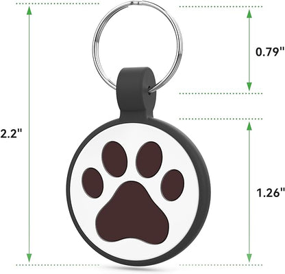 Personalized Dog Tag, Laser Engraving QR Code, Silicone Dog ID Tag, Pet Online Profile, Scan QR Code Send Location, Collar Harness Accessories (Medium to Large Breeds - 1.25", Black & Rose)