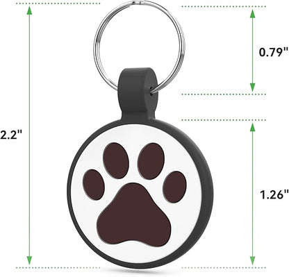 Personalized Dog Tag, Laser Engraving QR Code, Silicone Dog ID Tag, Pet Online Profile, Scan QR Code Send Location, Collar Harness Accessories (Medium to Large Breeds - 1.25", Black & Blue)