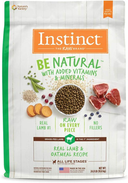 Instinct Be Natural Real Lamb & Oatmeal Recipe Natural Dry Dog Food, 24 lb. Bag