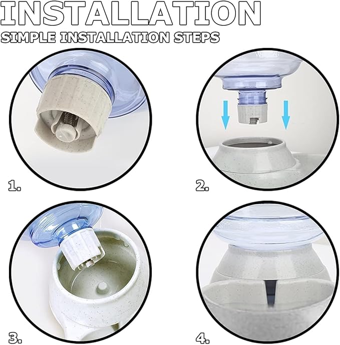 VaygWay Self Dispensing Pet Waterer – Automatic Gravity Dog Cat Waterer - Pet Water Dispenser Dogs Cats – Dog Water Bowl Water Dish – Automatic Water Bowl for Pets