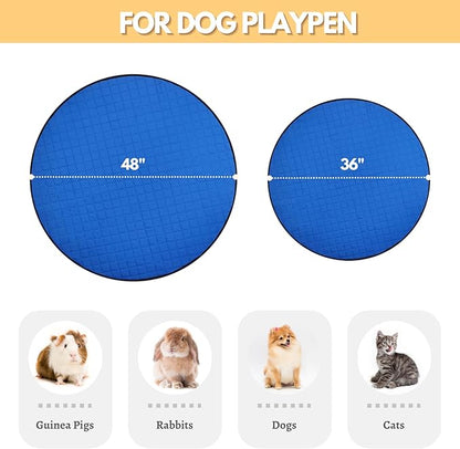 Dog Playpen Mat Pee Pad for Puppy Cat Round Shape Non-Slip Washable Whelping Pads Leakproof Potty Training Pads Reusable Absorption Pet Cage Liner