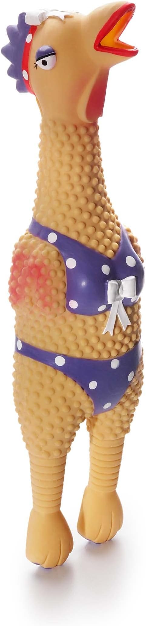 Outward Hound Squawkers Henrietta Latex Rubber Chicken Interactive Dog Toy, Large