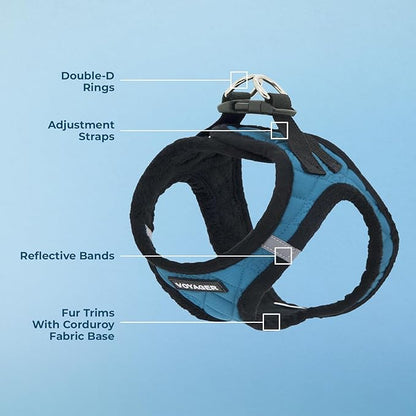 Voyager Step-In Plush Dog Harness – Soft Plush, Step In Vest Harness for Small and Medium Dogs by Best Pet Supplies - Harness (Turquoise Plush), XS (Chest: 13 - 14.5")