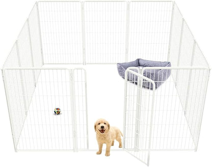 FXW Homeplus Dog Playpen Designed for Indoor Use, 45" Height for Large Dogs, White│Patented