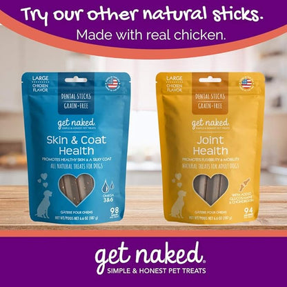 Get Naked Super Antioxidant Dental Chew Sticks For Dogs, Large/6.6-Ounce, 6 Sticks/Pack