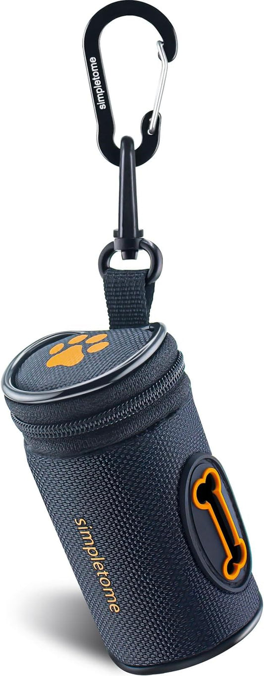 simpletome Dog Waste Bag Dispenser for Leash Belt Waterproof 840D Oxford YKK Zipper (Nylon Black)
