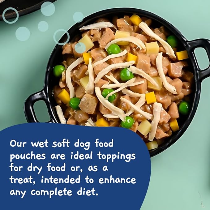 MOOCHIE Grain Free Wet Dog Food for Small Breed - Weight Control - Turkey with Sweet Potato, Pumpkin and Green Pea - No Added Preservatives or Artificial Flavoring - 3 oz x 12 Pouches