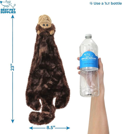 Best Pet Supplies Stuffing Free Squeaky Dog Toys for Small Dogs, Medium Dogs, and Large Dogs, Durable, Best Dog Chew Toy for Teething Puppy, Indoor Play, Holds Plastic Bottle - Monkey, Large