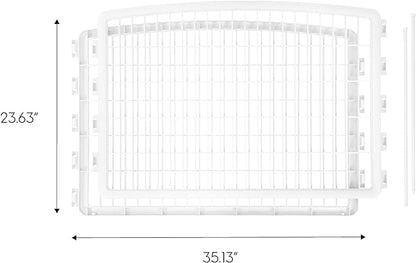 IRIS USA Dog Playpen Add-On Panels, 2-Panel 24" Pet Playpen, Puppy Playpen, Foldable, Customizable, White