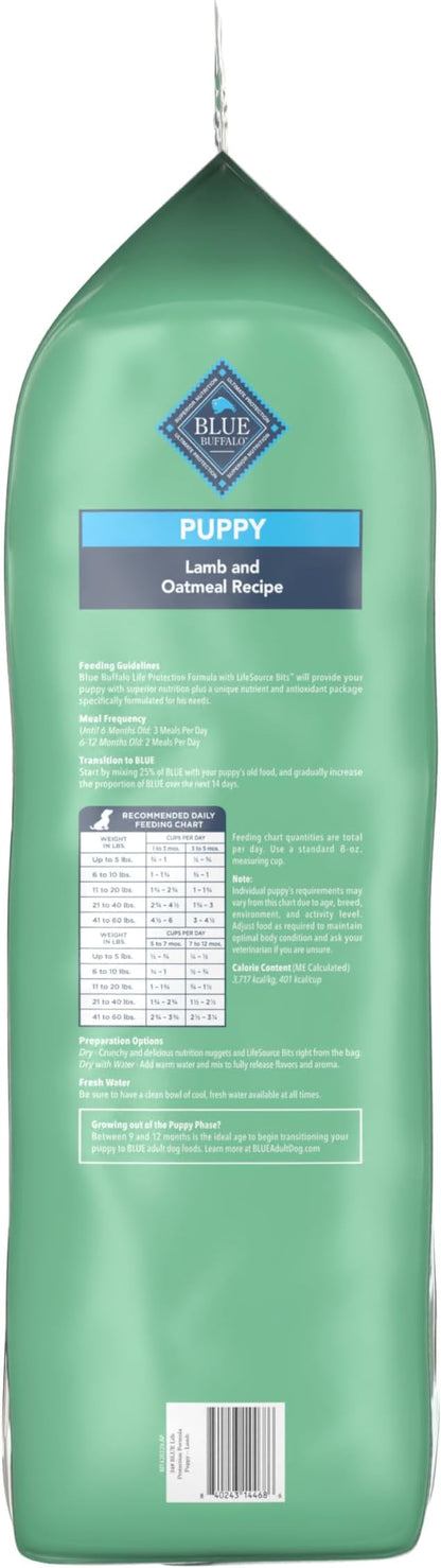 Blue Buffalo Life Protection Formula Natural Puppy Dry Dog Food, Lamb and Oatmeal 34-lb