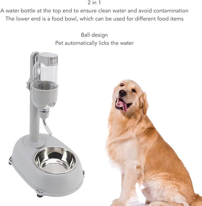 500ml Pet Standing Water Dispenser Bowl, Food Feeder Bowl with Detachable Pole Automatically Feeding Water