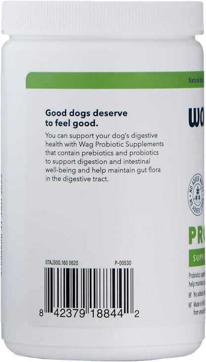 Amazon Brand - Wag Probiotic Supplement Chews for Dogs, Natural Duck Flavor, 160 count