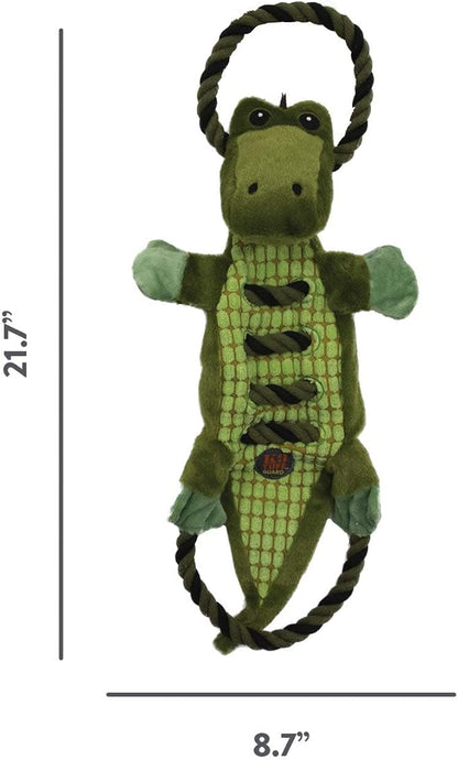 Outward Hound Ropes-A-Go-Go Gator Interactive Plush Squeaky Dog Tug Toy