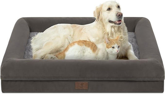 Dog Beds for Extra Large Dogs, Olive Green Orthopedic Dog Bed, Washable Dog Bed with Removable Cover, Waterproof Dog Bed with Nonskid Bottom, Pet Bed, XL Dog Bed