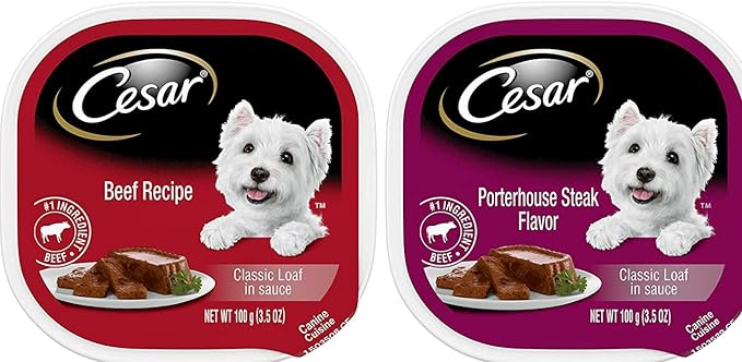 Cesar Classic Loaf Wet Dog Food Bundle with 08 Flavors(1 Unit Each Flavor). 3.5 Ounce (Pack of 8)