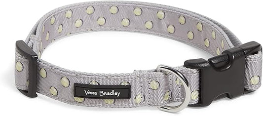 Vera Bradley Women's Recycled Lighten Up Water-repellent Adjustable Pet Collar, Tennis Ball Dots, Large