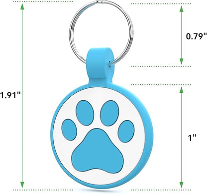 QR Code Cat Tag, Modifiable Pet Online Profile Page, Multiple Emergency Contact, Silent Silicone Cat Tag, Lightweight, No Jinging, Collar Accessories, QR Cat ID Tag (Small Breeds - 1", Blue)