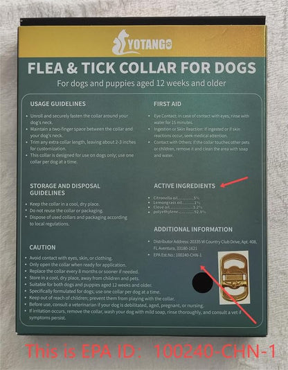 4 Pack Flea Collar for Dogs, 32 Months Flea and Tick Prevention for Dogs, Waterproof Dog Flea Collar, Dog Flea and Tick Treatment, Adjustable Flea and Tick Collar for Dogs Puppy-Black&Gray