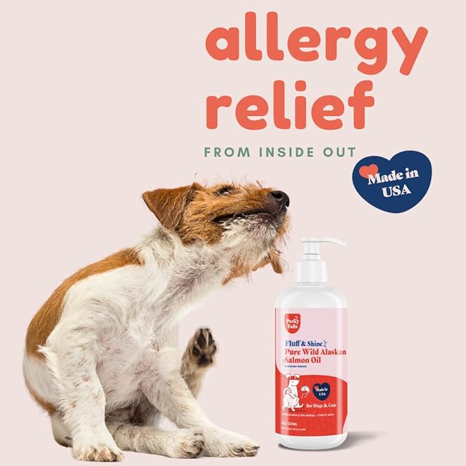 Pure Wild Alaskan Salmon Oil for Dogs and Cats - 8oz, Premium Omega 3 Supplement Fish Oil, Dog Vitamins and Supplements for Skin and Coat, Joint Support, Immune Support and Allergy Relief