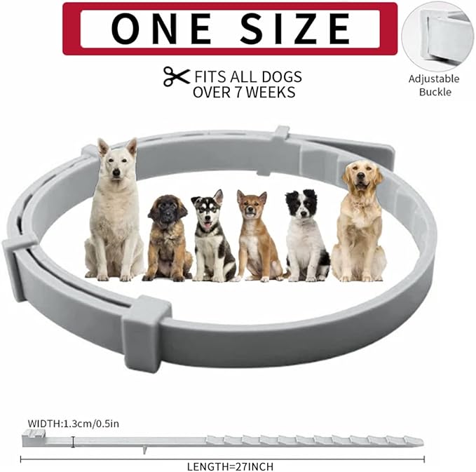 Flea and Tick Collar for Dogs, Flea and Tick Prevention for Dog, 27 Inch, 16 Month Protection, 2 Pack