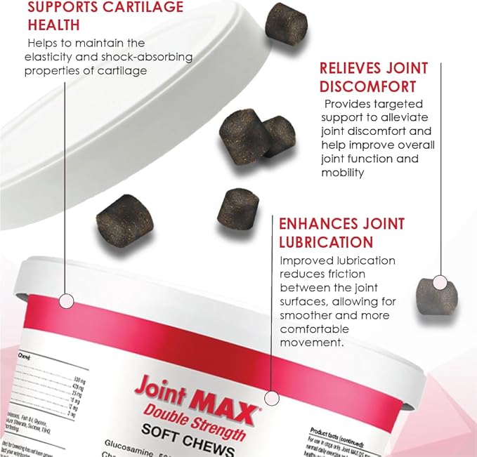Double Strength Soft Chews for Dogs - Vitamins, Minerals, Antioxidants - Glucosamine, Chondroitin - Beef Flavor - Maximum Joint Health Supplement - 120 Chews